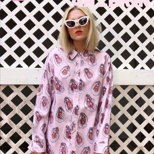 An_Erin oyster button down blouse